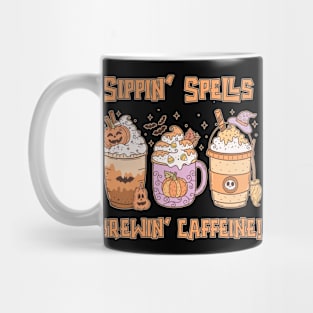 Sippin' Spells Brewin' Caffeine Witch Coffee Halloween Mug